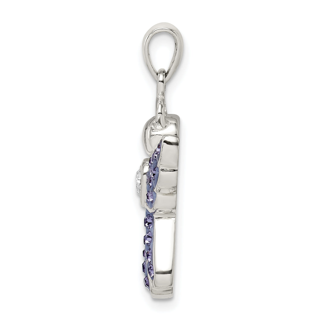 Sterling Silver Blue and White Preciosa Crystal Angel with Pendant