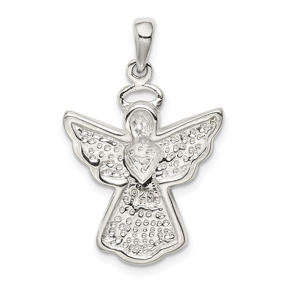 Sterling Silver Blue and White Preciosa Crystal Angel with Pendant