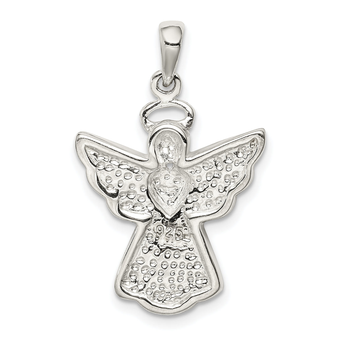 Sterling Silver Blue and White Preciosa Crystal Angel with Pendant
