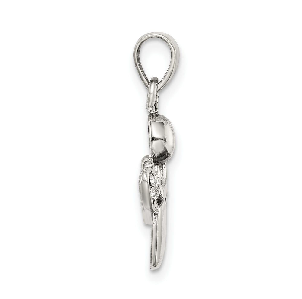 Sterling Silver Antiqued and CZ Angel Charm