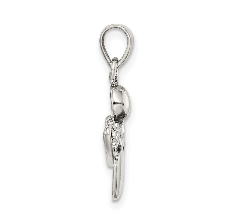 Sterling Silver Antiqued and CZ Angel Charm