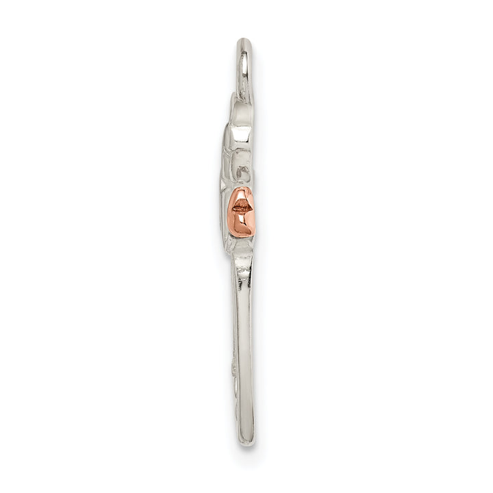 Sterling Silver and Rose-tone Polished Angel Pendant