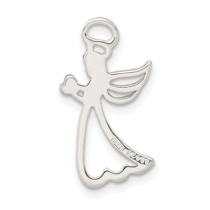 Sterling Silver and Rose-tone Polished Angel Pendant
