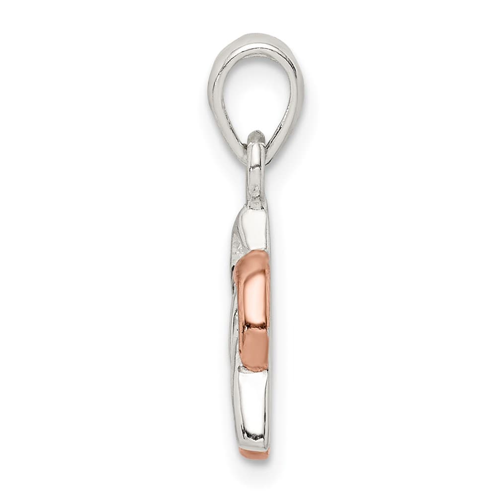 Lovely Rita's Pendants & Charms Sterling Silver Trinity Knot and Rose-Tone Heart Pendant