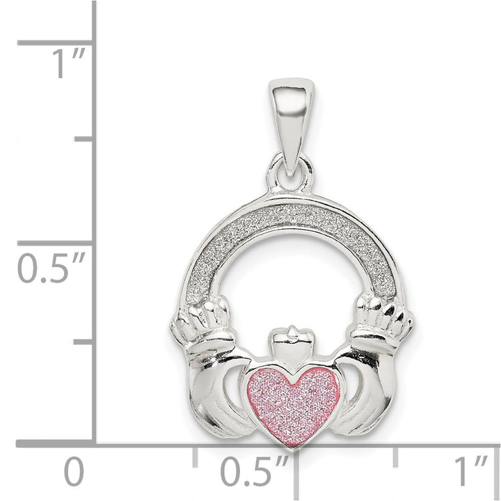 Lovely Rita's Pendants & Charms Sterling Silver Glitter Infused Claddagh Pendant