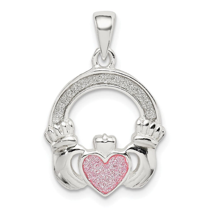 Lovely Rita's Pendants & Charms Sterling Silver Glitter Infused Claddagh Pendant