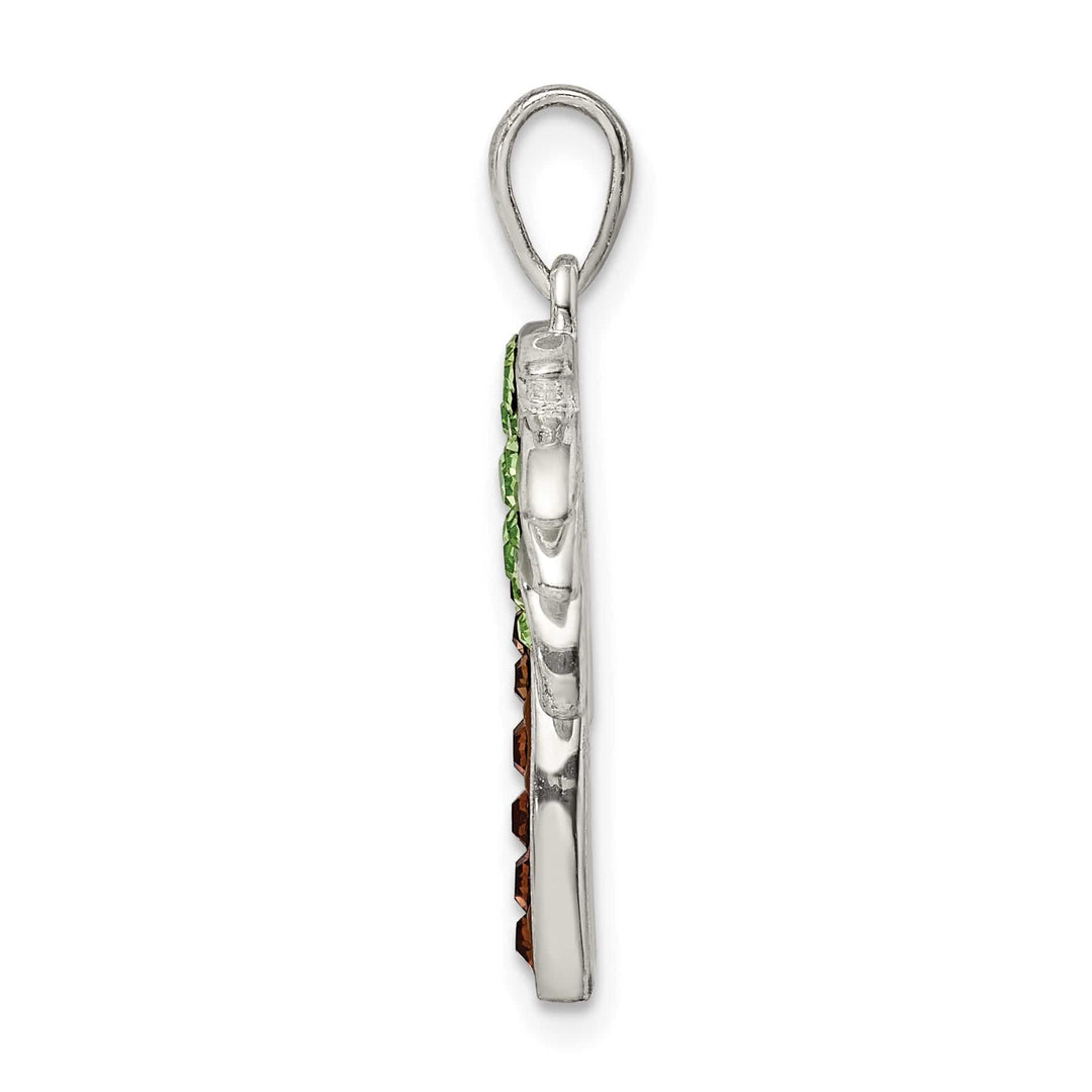 Sterling Silver Preciosa Crystal Palm Tree Pendant