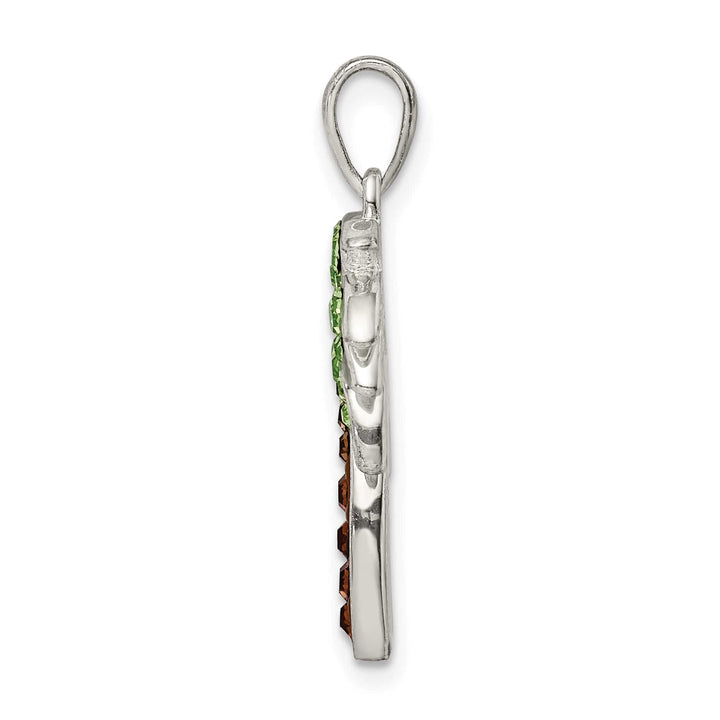 Sterling Silver Preciosa Crystal Palm Tree Pendant