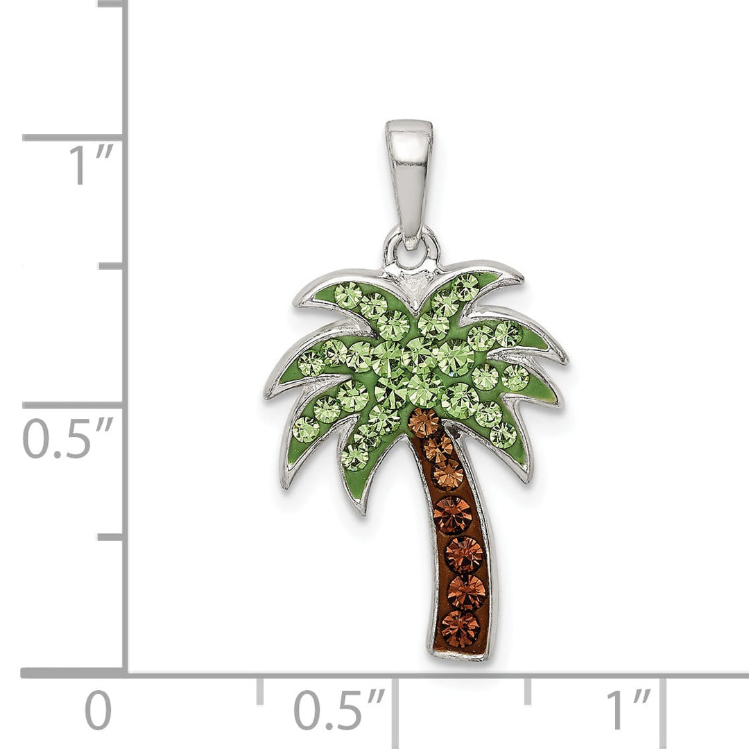 Sterling Silver Preciosa Crystal Palm Tree Pendant