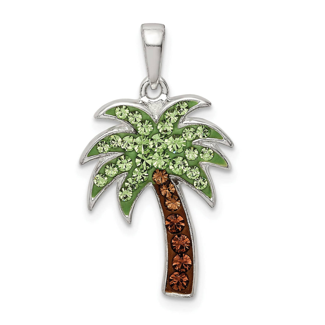 Sterling Silver Preciosa Crystal Palm Tree Pendant