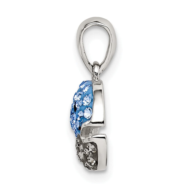 Sterling Silver Blue and Grey Preciosa Crystal Whale Pendant