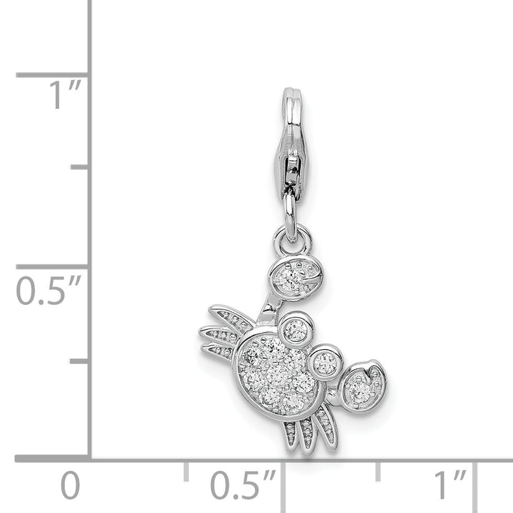 Sterling Silver CZ Crab Charm