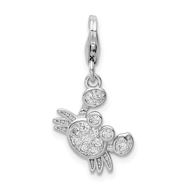 Sterling Silver CZ Crab Charm