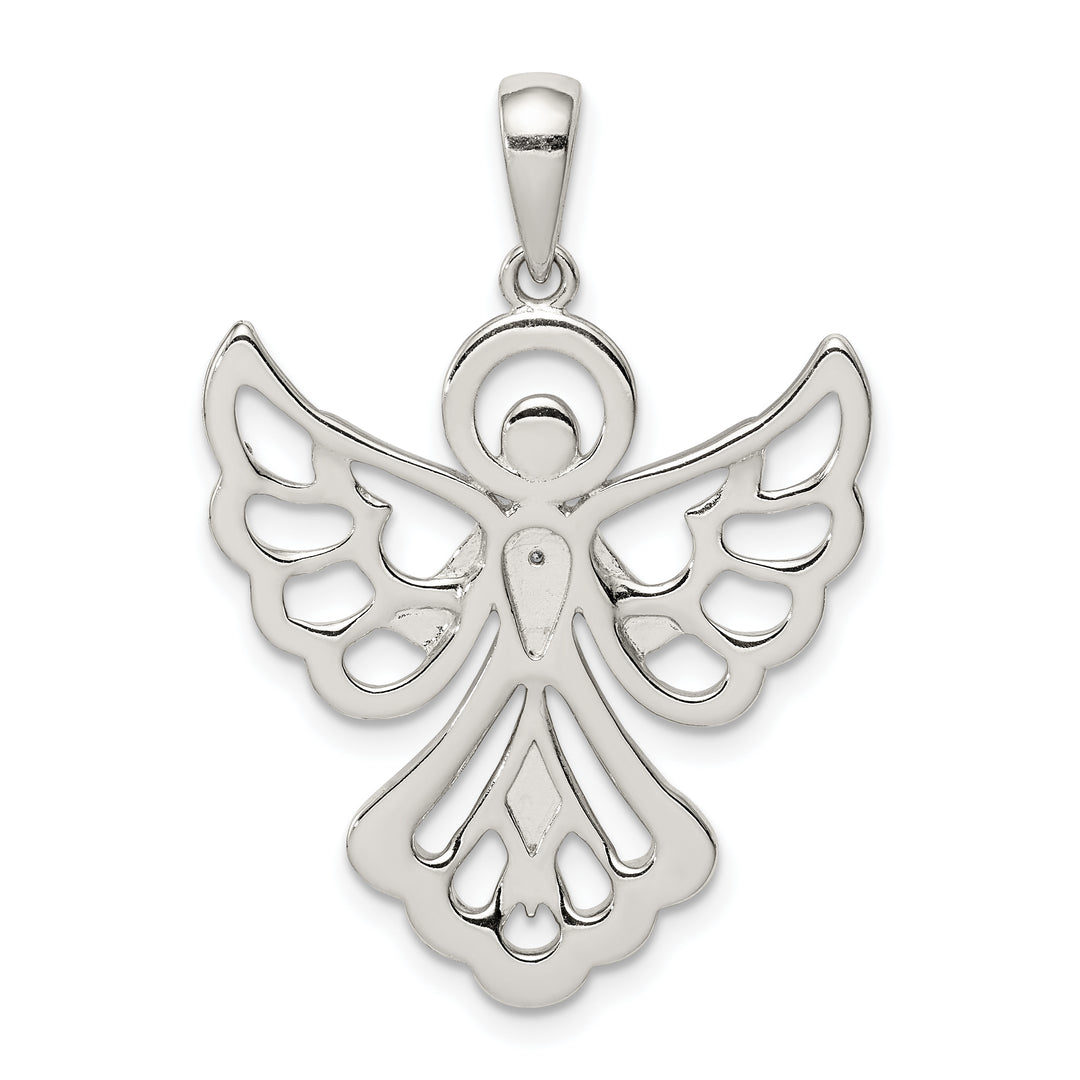 Sterling Silver Diamond and D.C. Angel Pendant