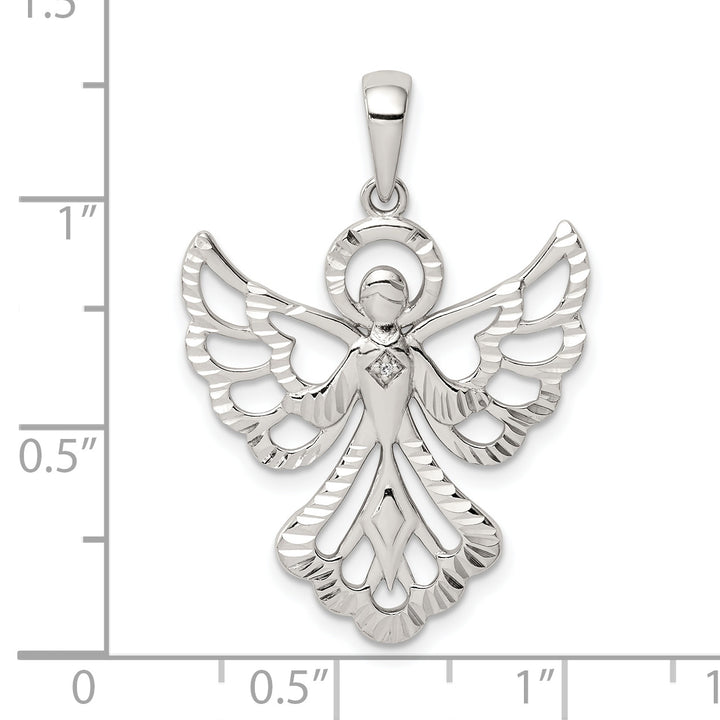 Sterling Silver Diamond and D.C. Angel Pendant