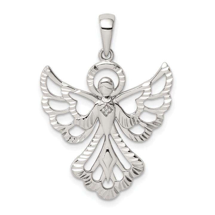 Sterling Silver Diamond and D.C. Angel Pendant