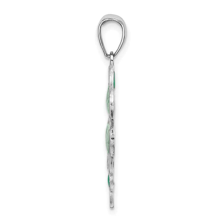 Lovely Rita's Pendants & Charms Sterling Silver Polished Enameled 4-Leaf Clover Pendant