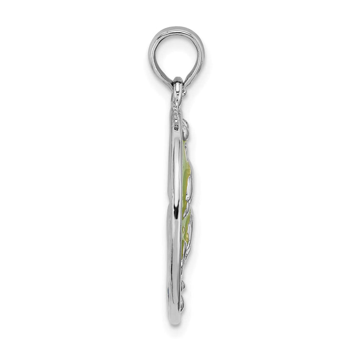 Sterling Silver Enameled Dolphins Pendant