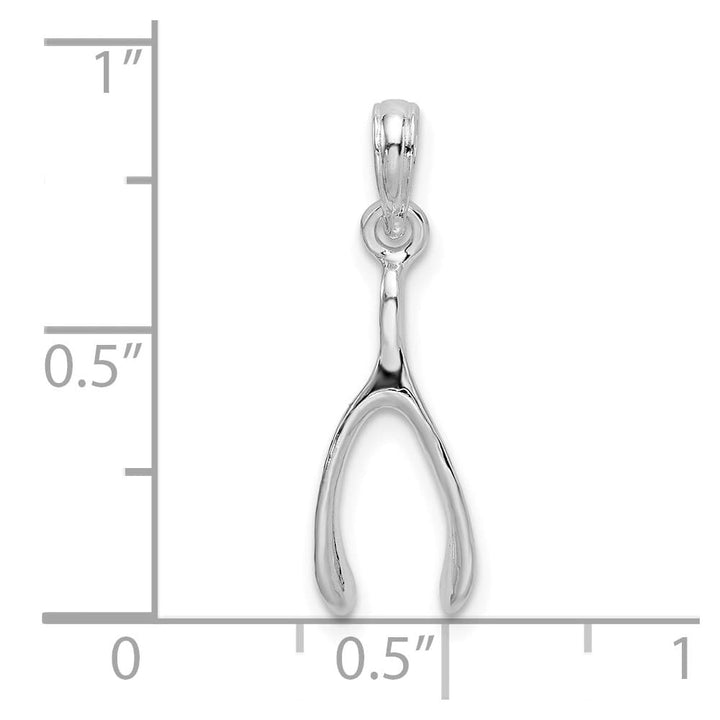 Lovely Rita's Pendants & Charms Sterling Silver Polished 3-D Wishbone Pendant