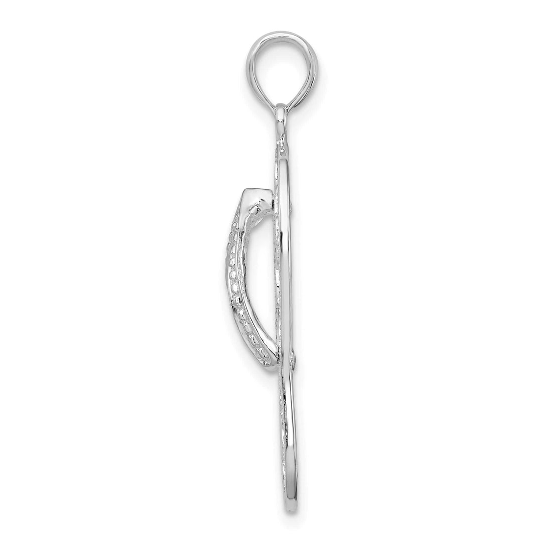 Sterling Silver 3D Cut-Out Turtles Flip-flop Pendant