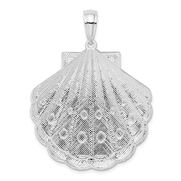 Sterling Silver D.C. Large Scallop Shell Pendant