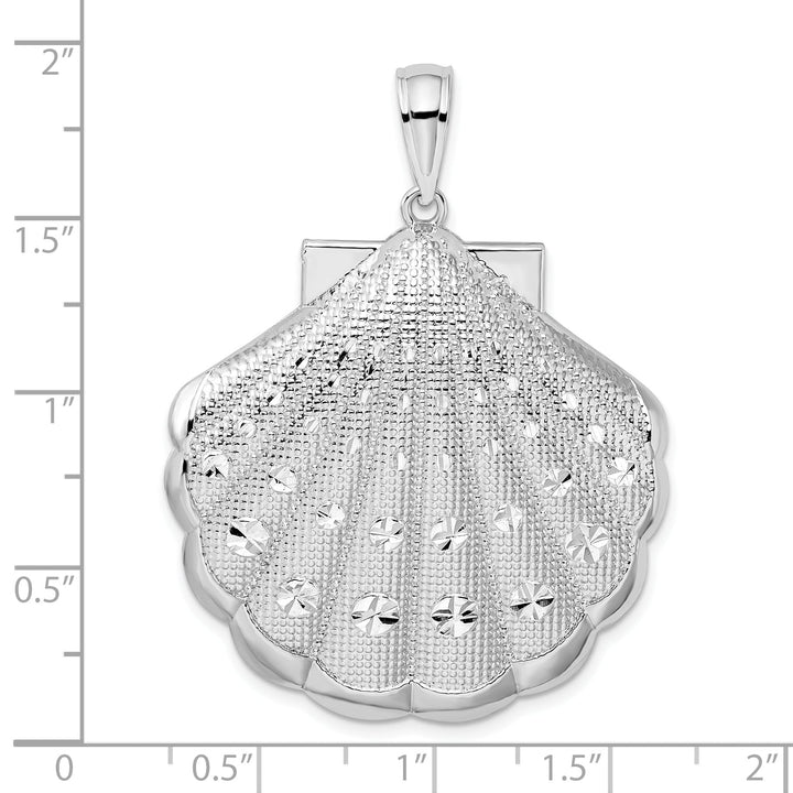 Sterling Silver D.C. Large Scallop Shell Pendant