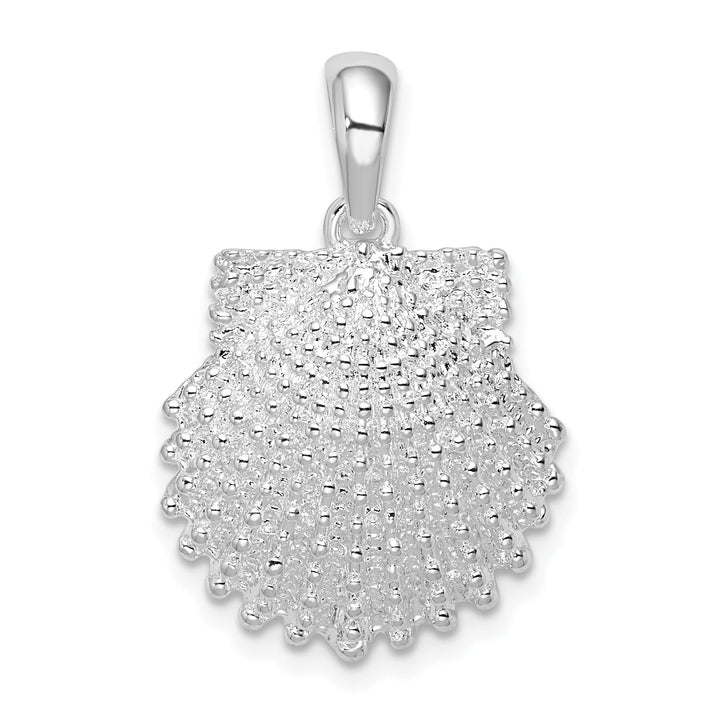 Sterling Silver Beaded Scallop Shell Pendant