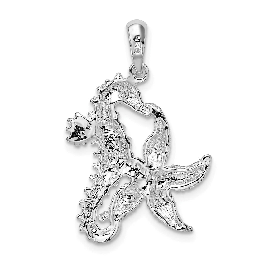 Sterling Silver Starfish and Seahorse Pendant