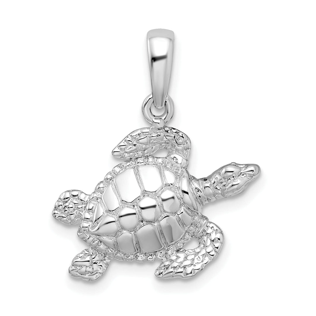 Sterling Silver Large Sea Turtle Pendant