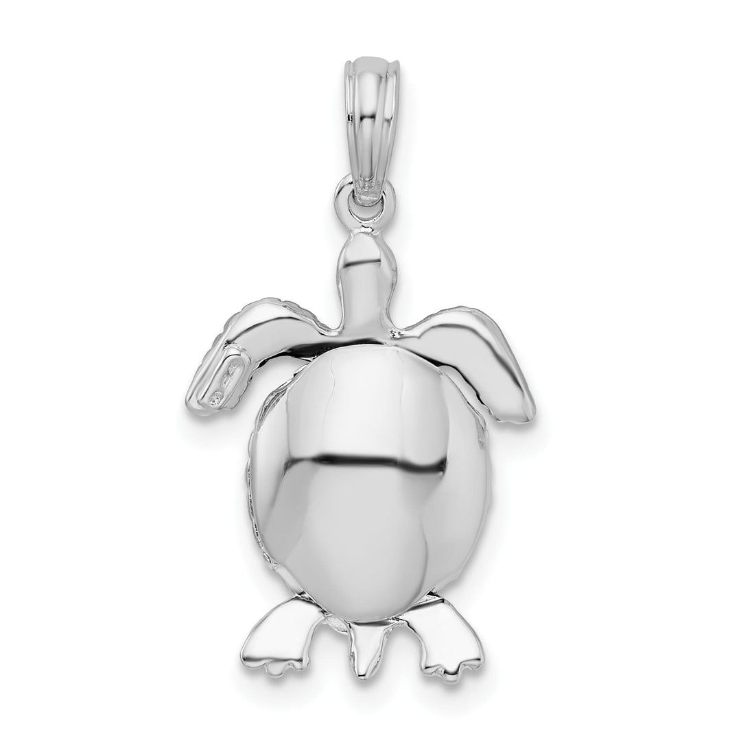 Sterling Silver 3D Moveable Sea Turtle Pendant