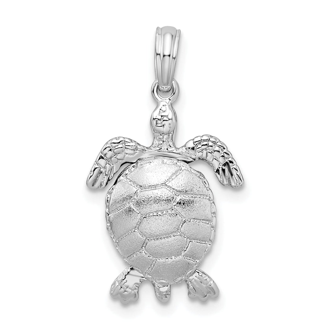 Sterling Silver 3D Moveable Sea Turtle Pendant
