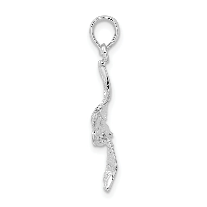 Sterling Silver 3D Flying Pelican Pendant