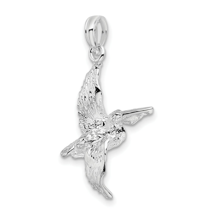 Sterling Silver 3D Flying Pelican Pendant