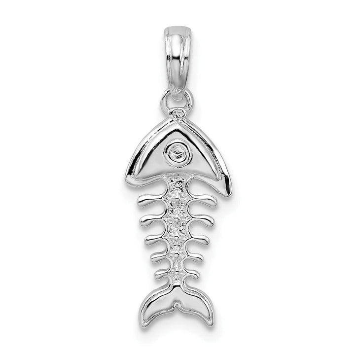 Sterling Silver 3D Fishbone Pendant