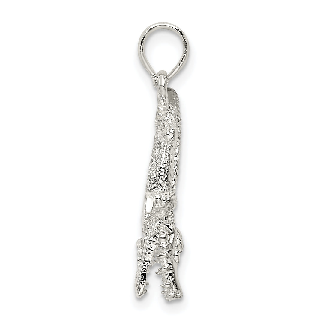 Sterling Silver 3D Alligator Pendant