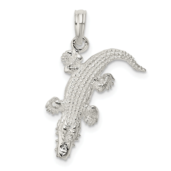Sterling Silver 3D Alligator Pendant