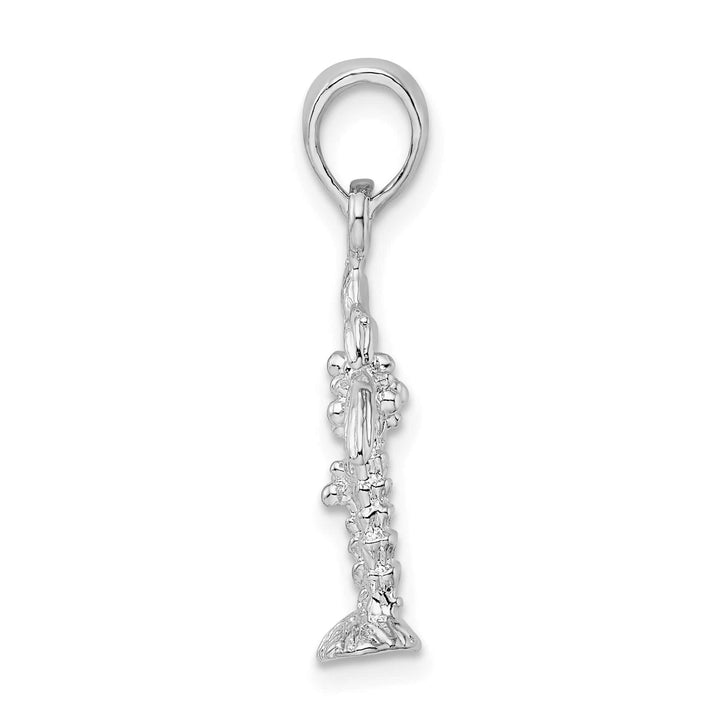 Sterling Silver and Textured 3D Two Palm Trees Pendant