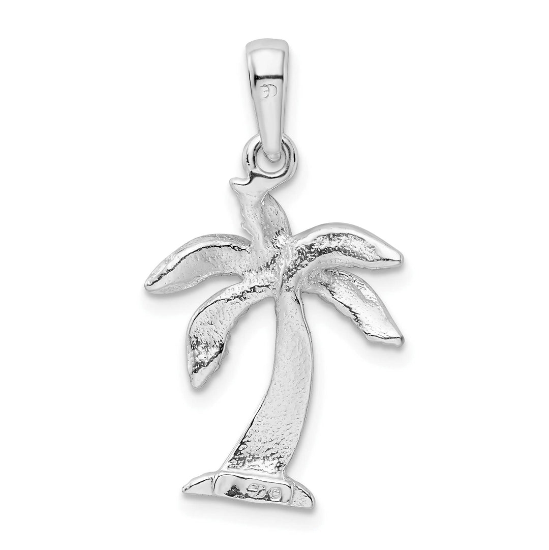 Sterling Silver Palm Tree with Textured Trunk Pendant