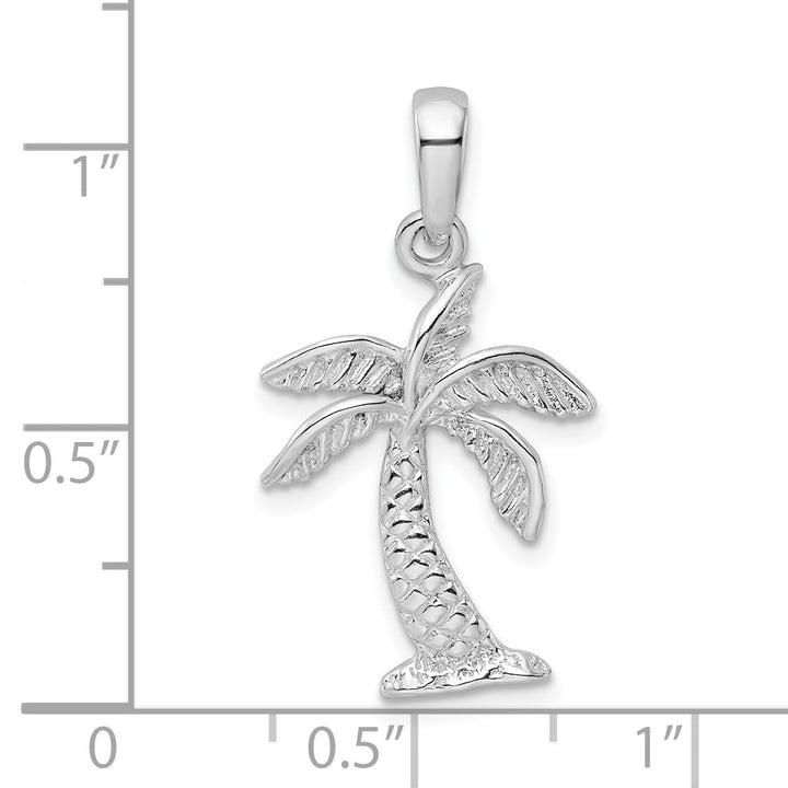 Sterling Silver Palm Tree with Textured Trunk Pendant