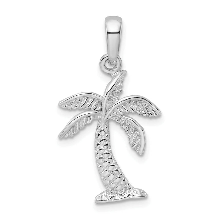 Sterling Silver Palm Tree with Textured Trunk Pendant