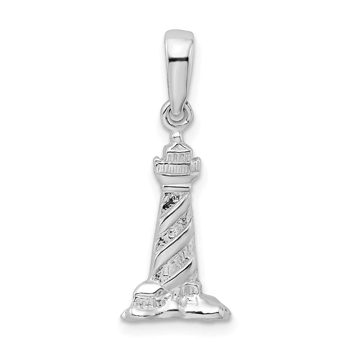 Sterling Silver 3D Cape Hatteras Lighthouse Pendant