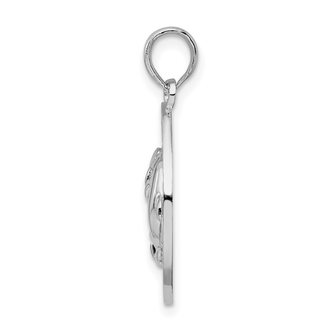 Sterling Silver Textured Turks and Caicos Dolphins Pendant