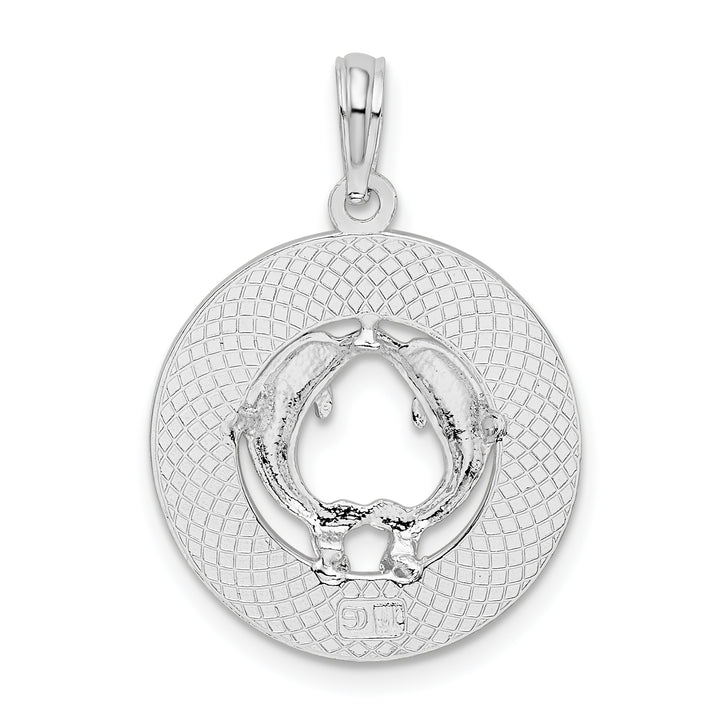 Sterling Silver Textured Turks and Caicos Dolphins Pendant