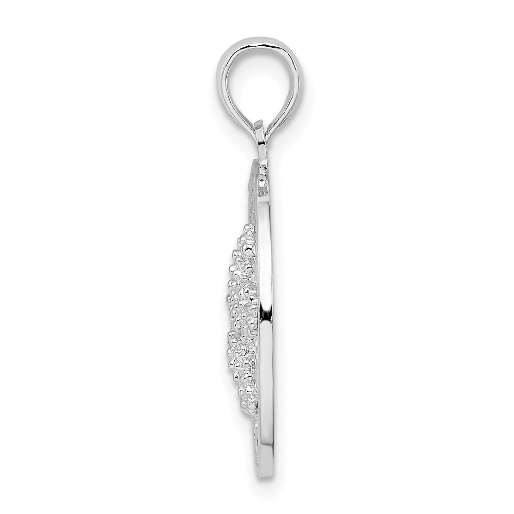Sterling Silver Textured Siesta Key Florida with Starfish Pendant