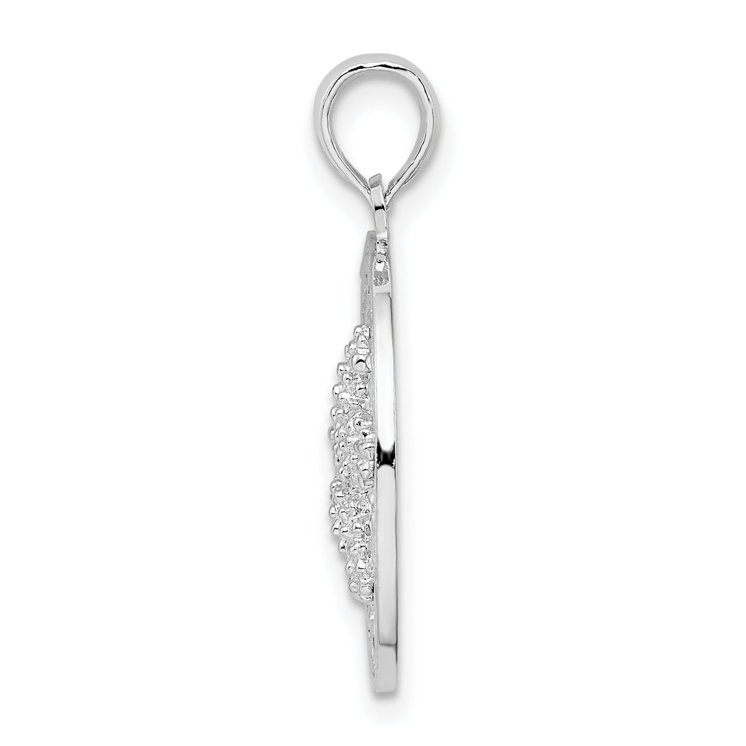Sterling Silver Textured Siesta Key Florida with Starfish Pendant