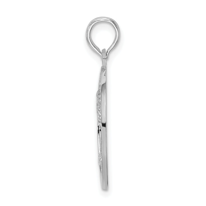 Sterling Silver Textured Key West with Palm Tree Pendant