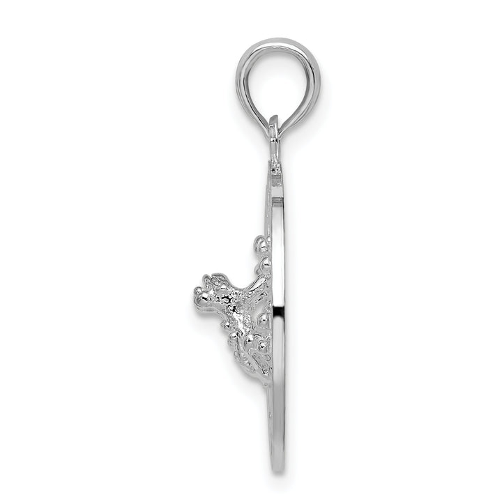 Sterling Silver Puerto Rico Circle Frog Pendant