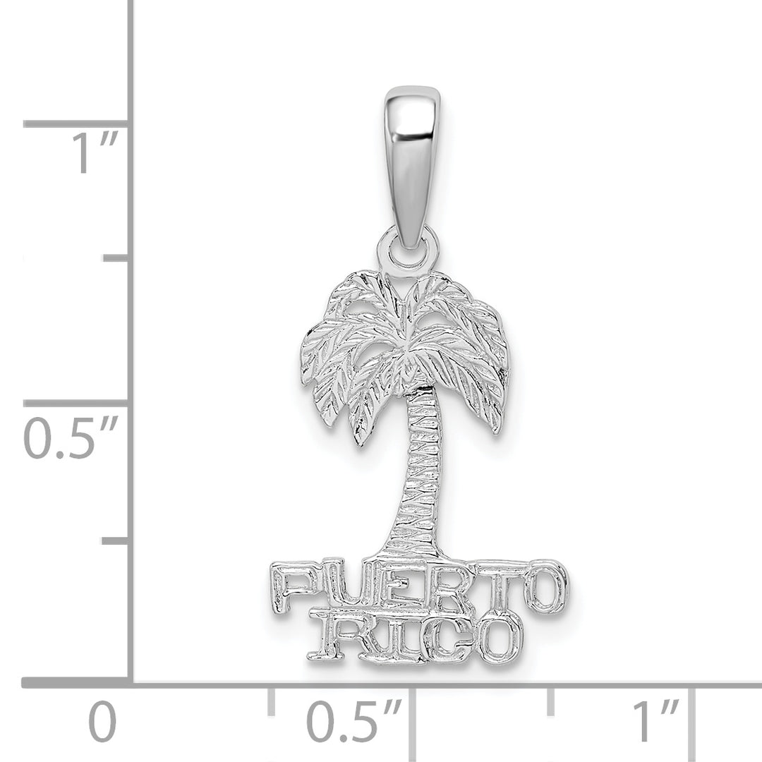 Sterling Silver Puerto Rico Palm Tree Pendant