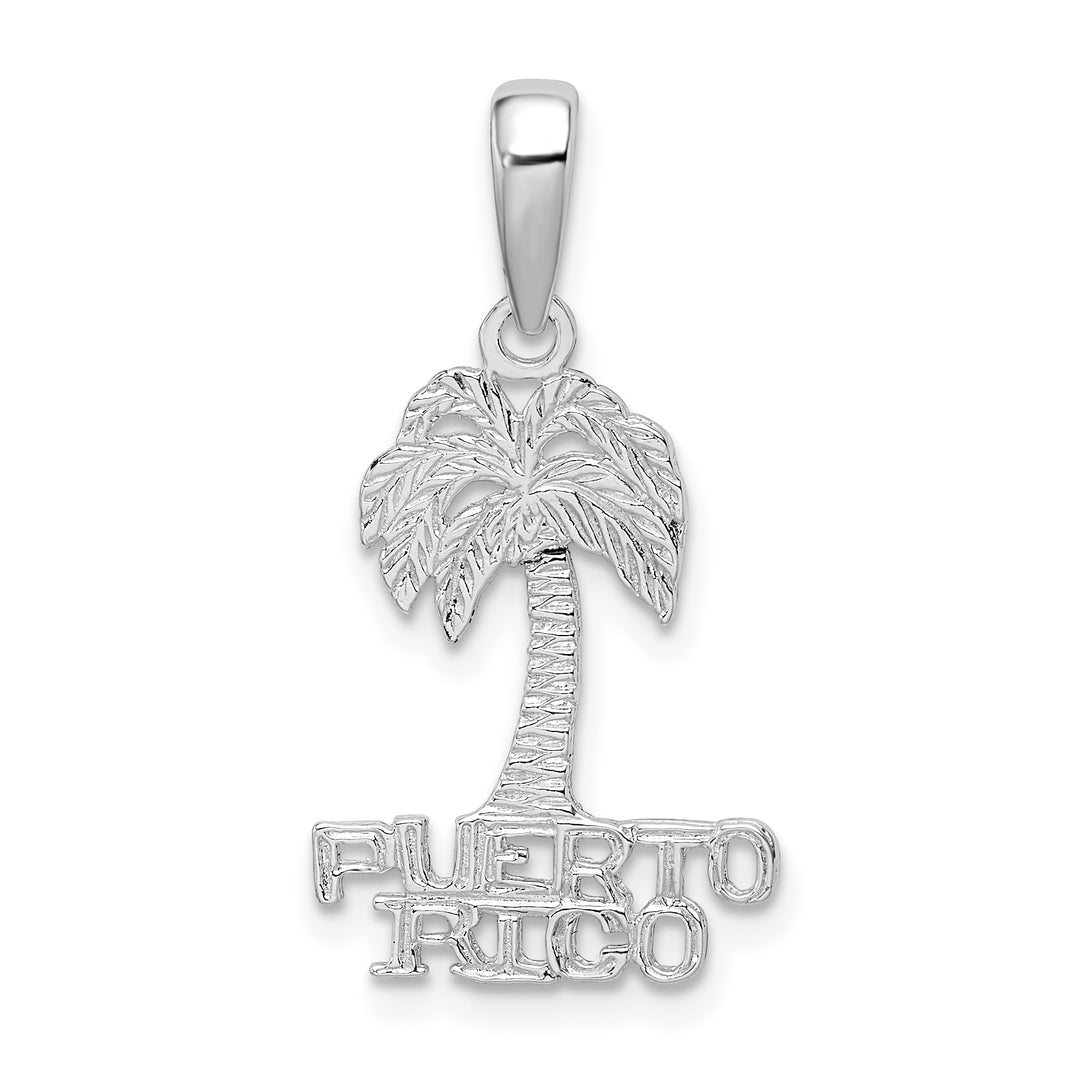 Sterling Silver Puerto Rico Palm Tree Pendant