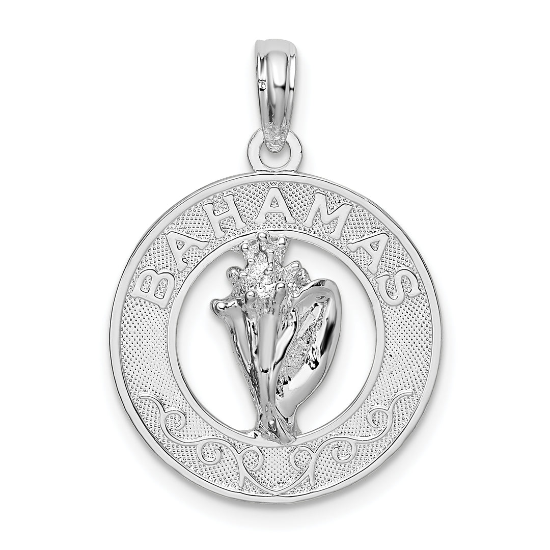 Sterling Silver Bahamas Circle with Shell Pendant